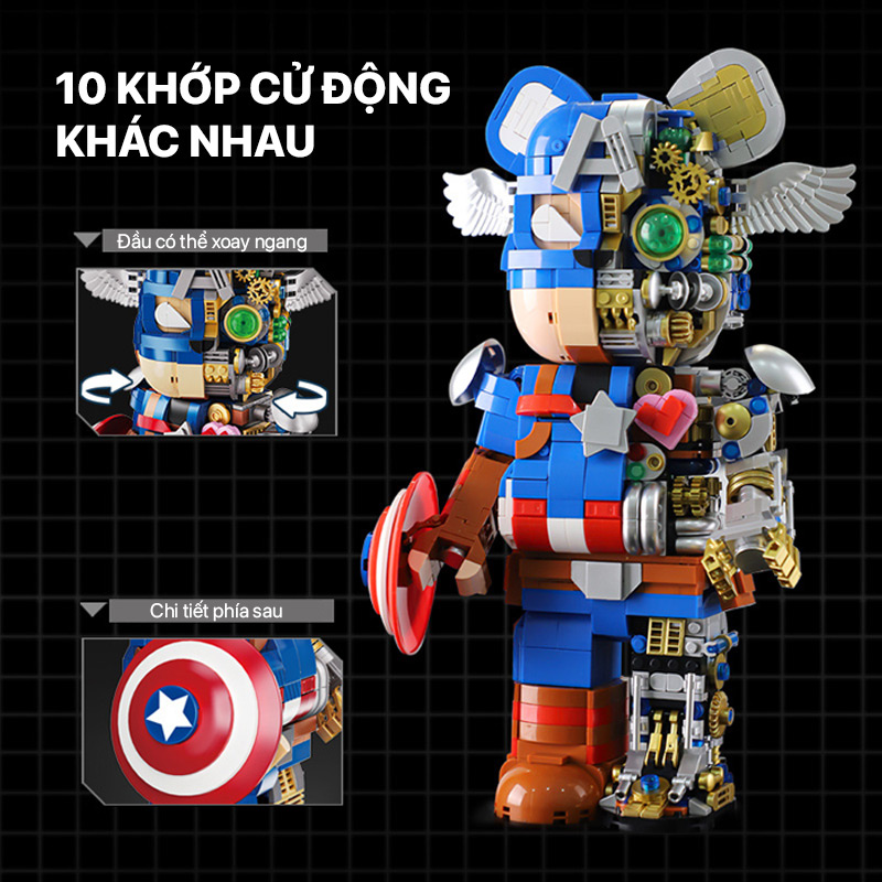 Mô hình lắp ghép - Bear Robot - Captain America 18809 2 mo hinh lap ghep bear robot captain america 18809 02